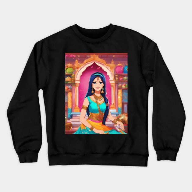 Sari Wear Anime Crewneck Sweatshirt by animegirlnft